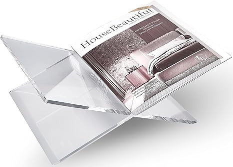 Honygebia Clear Acrylic Book Stands - Cross Frame Acrylic Book Holder, Open Bookstand for Display... | Amazon (US)