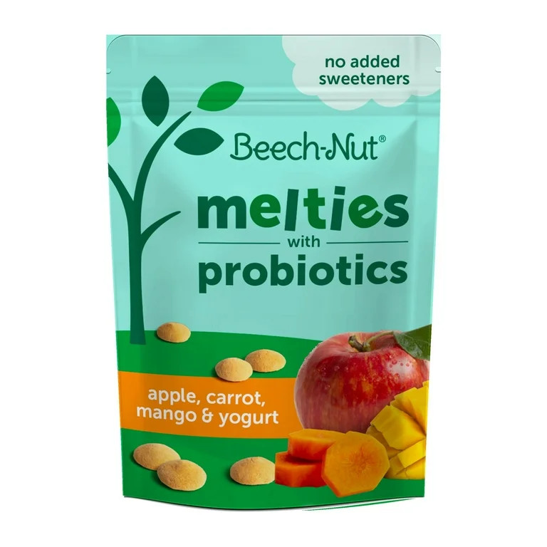 Beech-Nut Probiotic Melties Apple Carrot Mango Yogurt Melts Baby & Toddler Snack, 1oz Bag | Walmart (US)