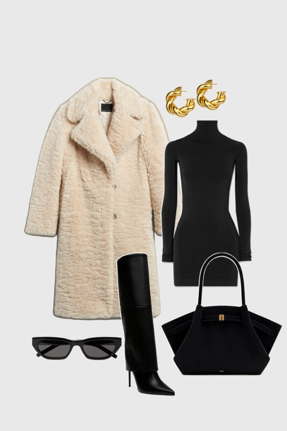 Fall outfit, long Sherpa coat, faux fur coat, black turtleneck dress, black boots, black suede purse 

#LTKHoliday #LTKSeasonal #LTKStyleTip