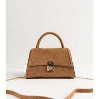 Tan Faux Suede Top Handle Cross Body Bag New Look | New Look (UK)