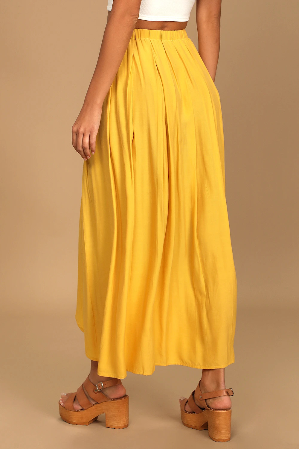 If You Pleats Yellow Pleated Maxi Skirt | Lulus