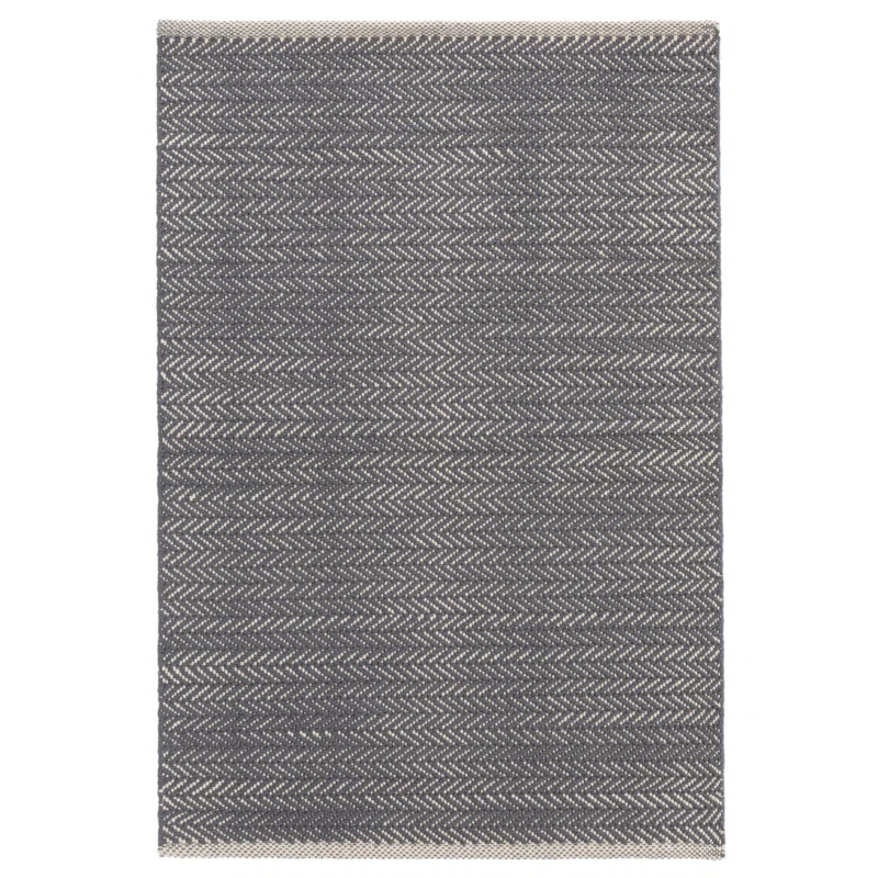 Herringbone Chevron Handmade Flatweave Cotton Gray Area Rug | Wayfair North America