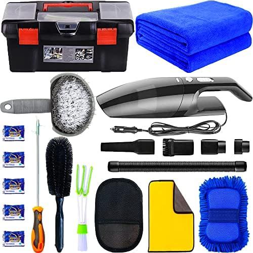 LIANXIN Car Cleaning Tools Kit -High Power Handheld Vacuum,Car Wash Kit Cleaning Kits with Soft Micr | Amazon (US)