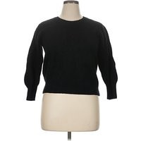 Saks Fifth Avenue Pullover Sweater: Black Solid Pattern Tops - Size X-Large | ThredUp (US)
