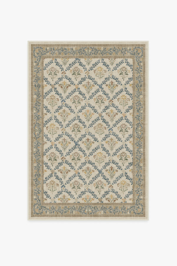 Morris & Co. Bellflowers Ivory & Gold Tufted Rug | Ruggable