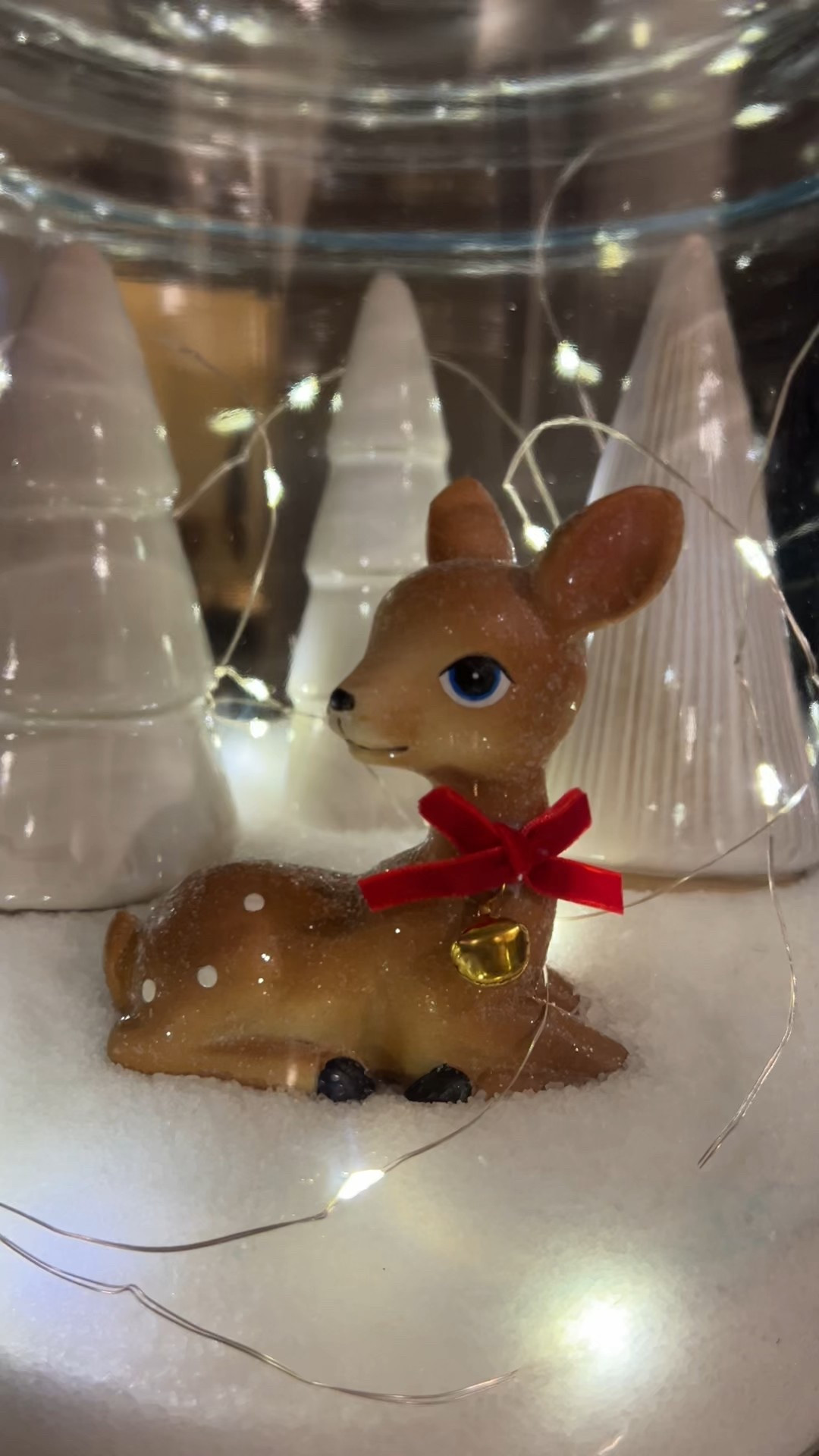 Time for my annual Christmas in a jar DIY! Get the glass jar at Walmart, these are amazing. I I used epsom salt for the snow and a Walmart deer. The trees are from Aldi. Lights are from Walmart. #christmas decoration 

#LTKFindsUnder50 #LTKHoliday