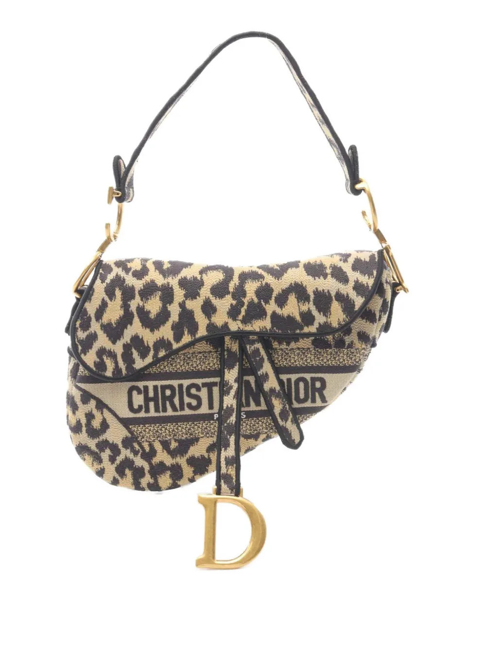 Christian Dior Pre-Owned 2000-2025 Mizza Canvas Embroidered Leopard Saddle Bag shoulder bag - Brown | Farfetch Global