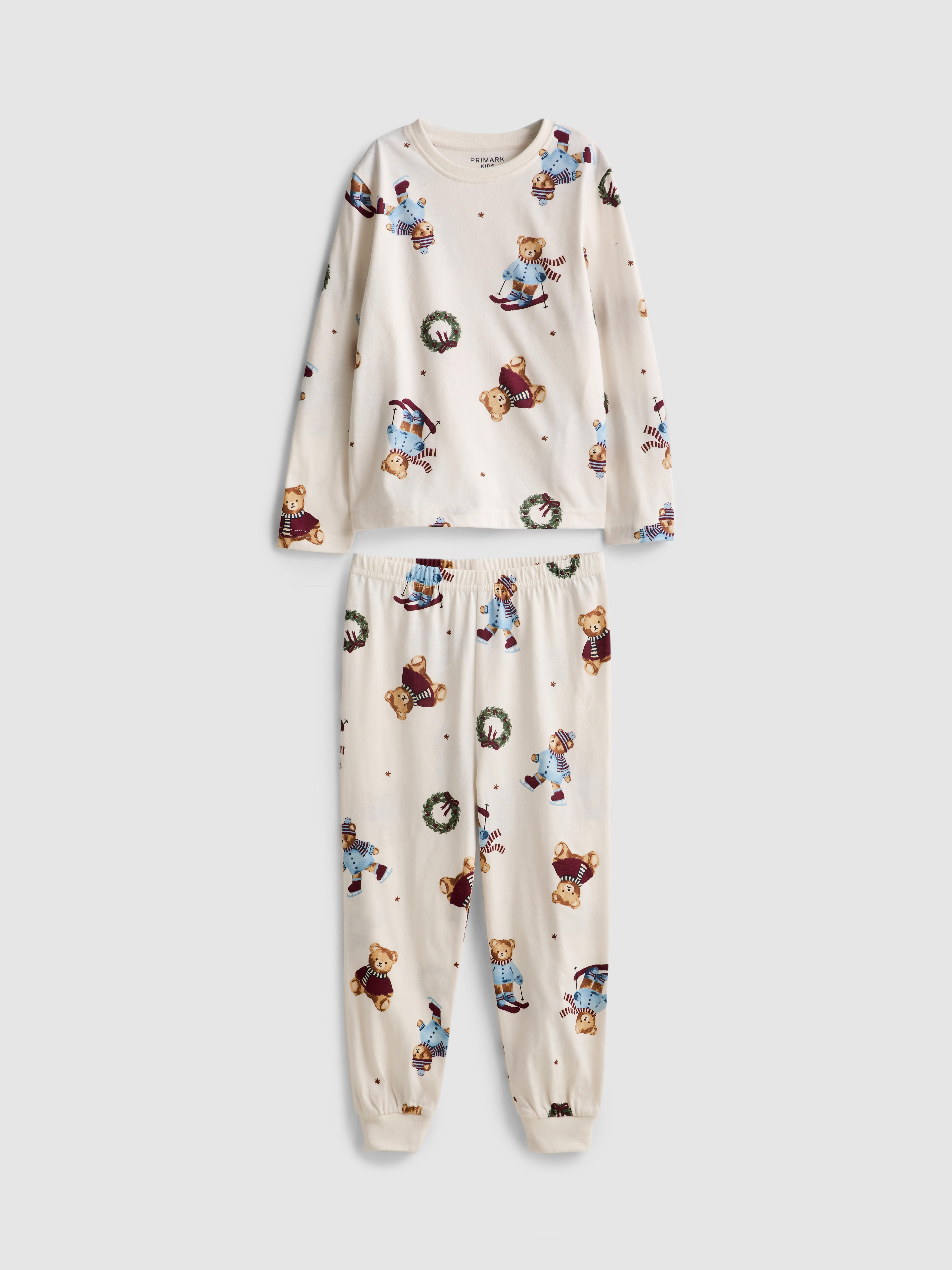 1-15yrs | Kids’ Pure Cotton Teddy Bear Family Christmas Pyjamas | Primark UK