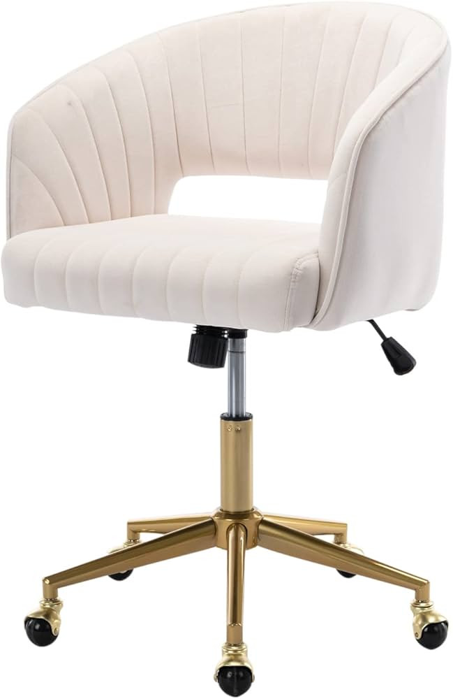 Nrizc Velvet Office Desk Chair, Upholstered Home Office Desk Chairs with Adjustable Swivel Wheels... | Amazon (US)