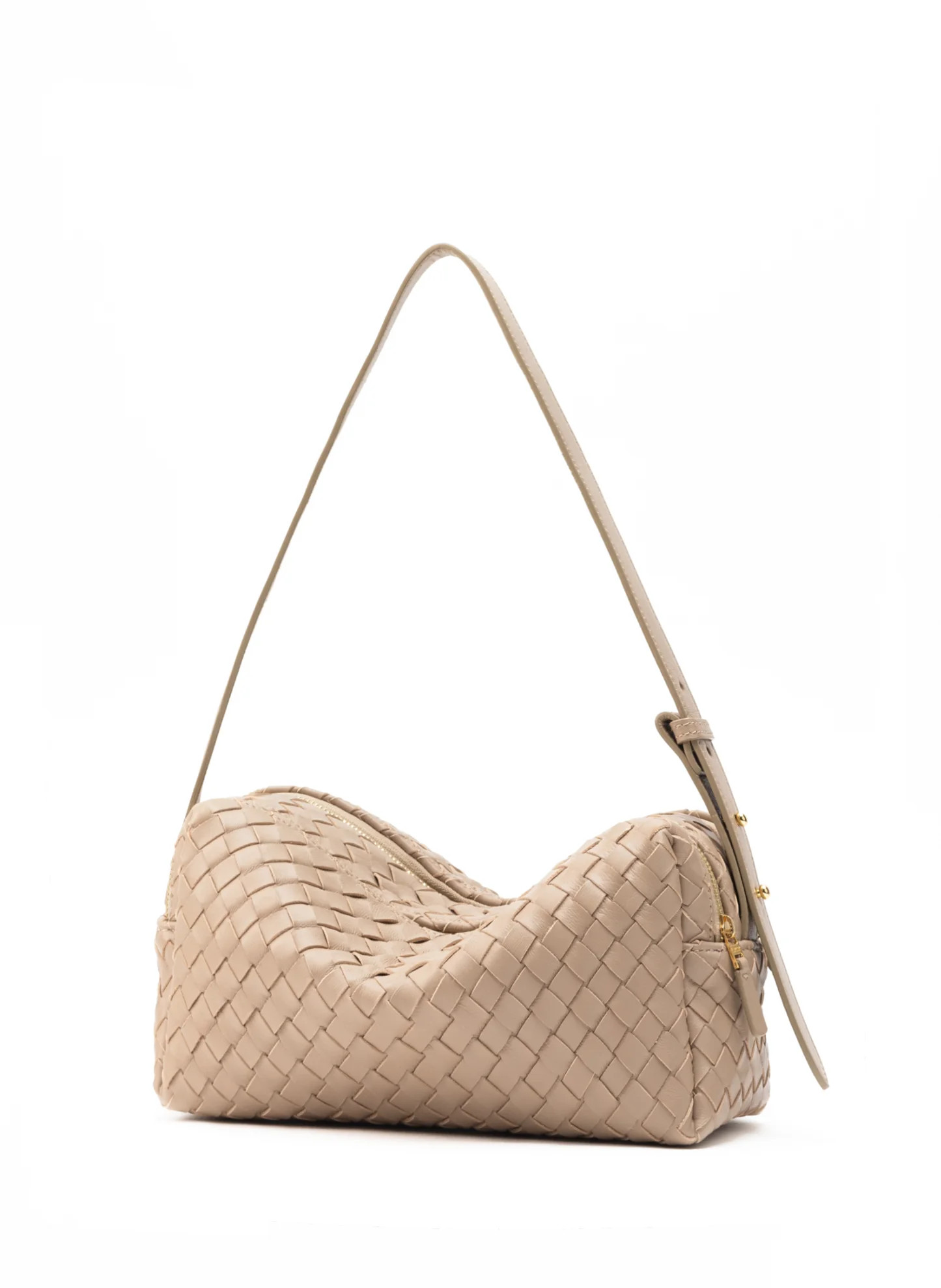 Trousse Woven Leather Taupe - Woven Leather Bags - Elleme | Elleme