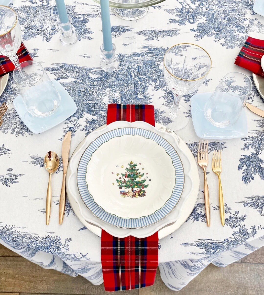 Blue Table Cloth Christmas Tablecloth, Coastal Grandma Holiday, Dusty Blue 


#LTKHoliday #LTKHome #LTKFindsUnder50