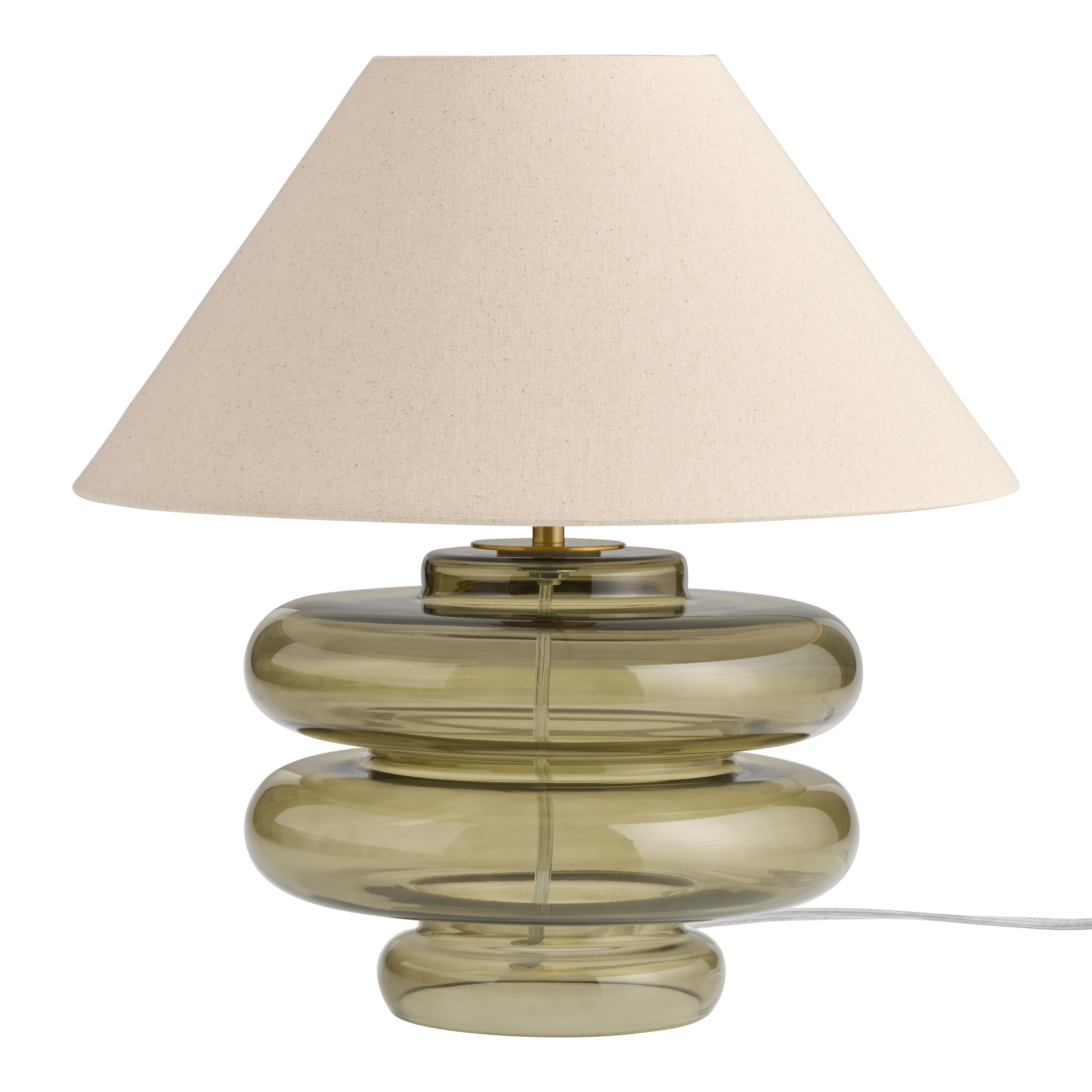 Chaya Blown Glass Wavy Stacked Empire Shade Table Lamp | World Market