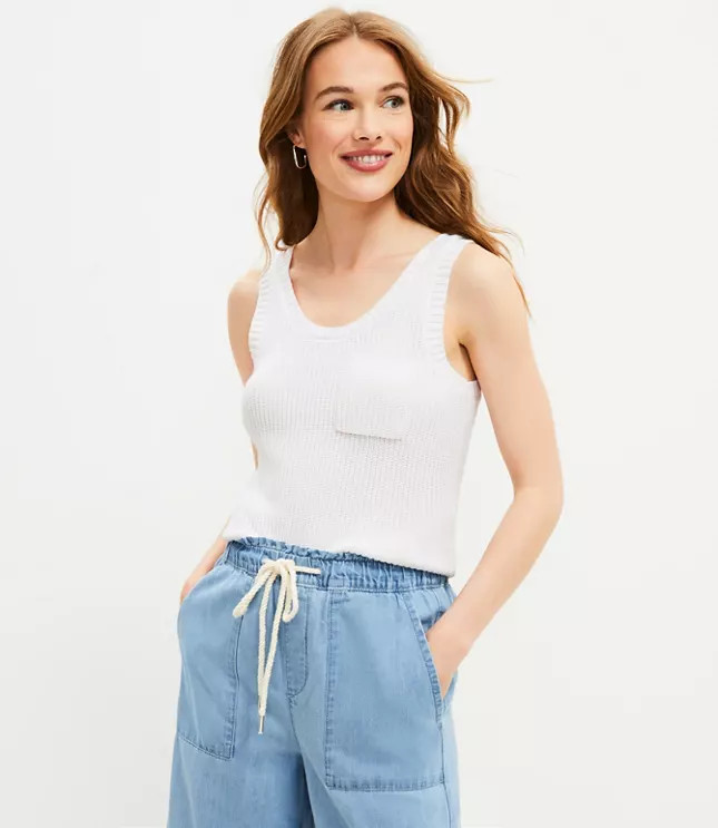 Ribbed Pocket Sweater Tank | LOFT