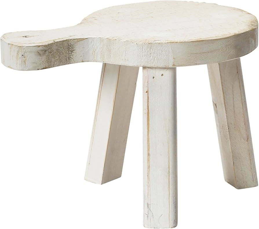 Creative Co-Op Decorative Wood Pedestal, White | Amazon (US)