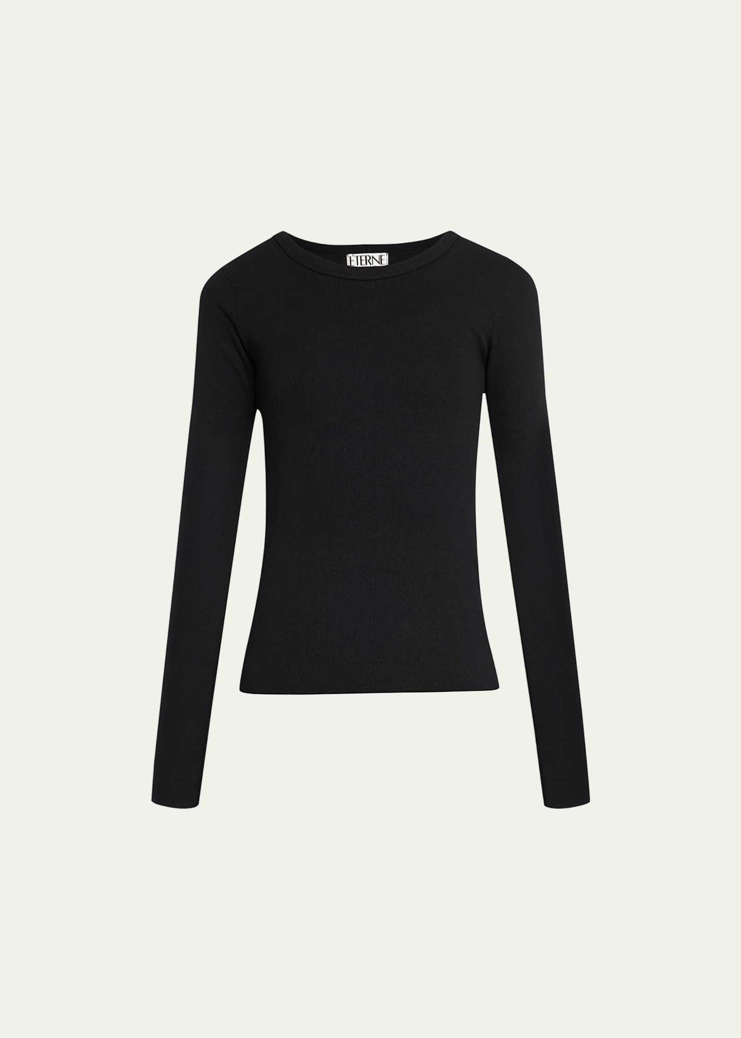 Eterne Long-Sleeve Fitted Crewneck Top | Bergdorf Goodman
