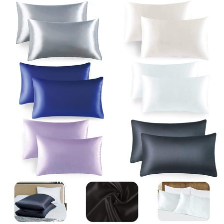 AAOMASSR Silk Satin Pillowcase for Hair and Skin -20x30 inches( Standard Size) Slip Pillow Cases Que | Walmart (US)