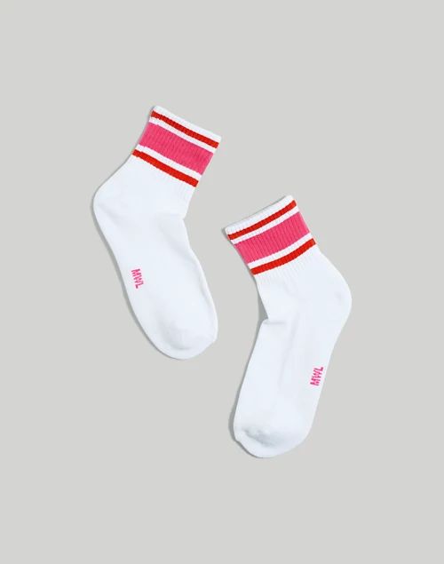 MWL Cloudlift Athletic Stripe Ankle Socks | Madewell