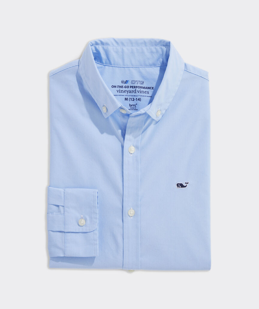 Boys' Breakwater Solid Performance Cotton Shirt | vineyard vines