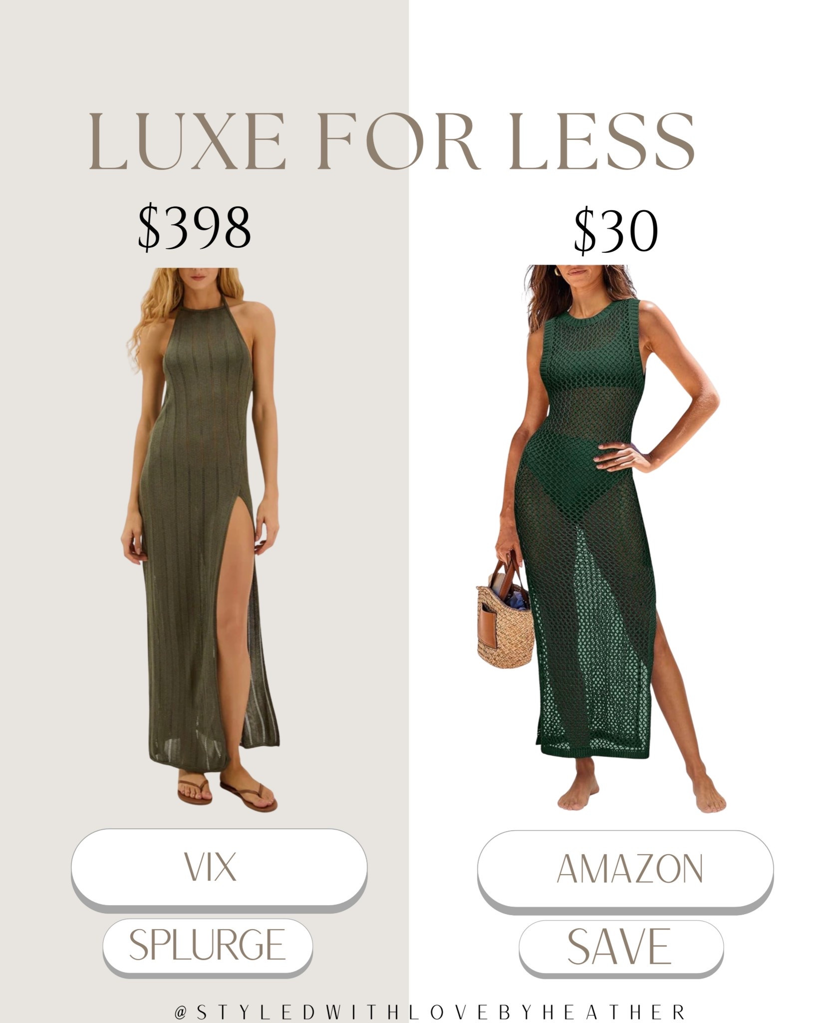 ✨ Luxe for Less: The Elegant Knit Beach Cover-Up Dress ✨

Love the look of this designer knit beach cover-up dress but not the $300+ price tag? This Amazon find gives the same sleek halter silhouette, flattering fit, and resort-ready vibe — perfect to throw over your swimsuit for beach days, poolside lounging, or vacation dinners.

Effortless, elevated, and designer-inspired without the splurge.

Shop the Splurge vs. Save on my LTK ✨ 

 

 #LTKootd #LTKPetite #LTKSwim