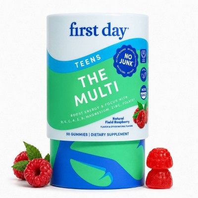 First Day Teens' The Multi Gummies for Development and Wellness with Superfoods + Multivitamins - Field Raspberry - 50ct | Target