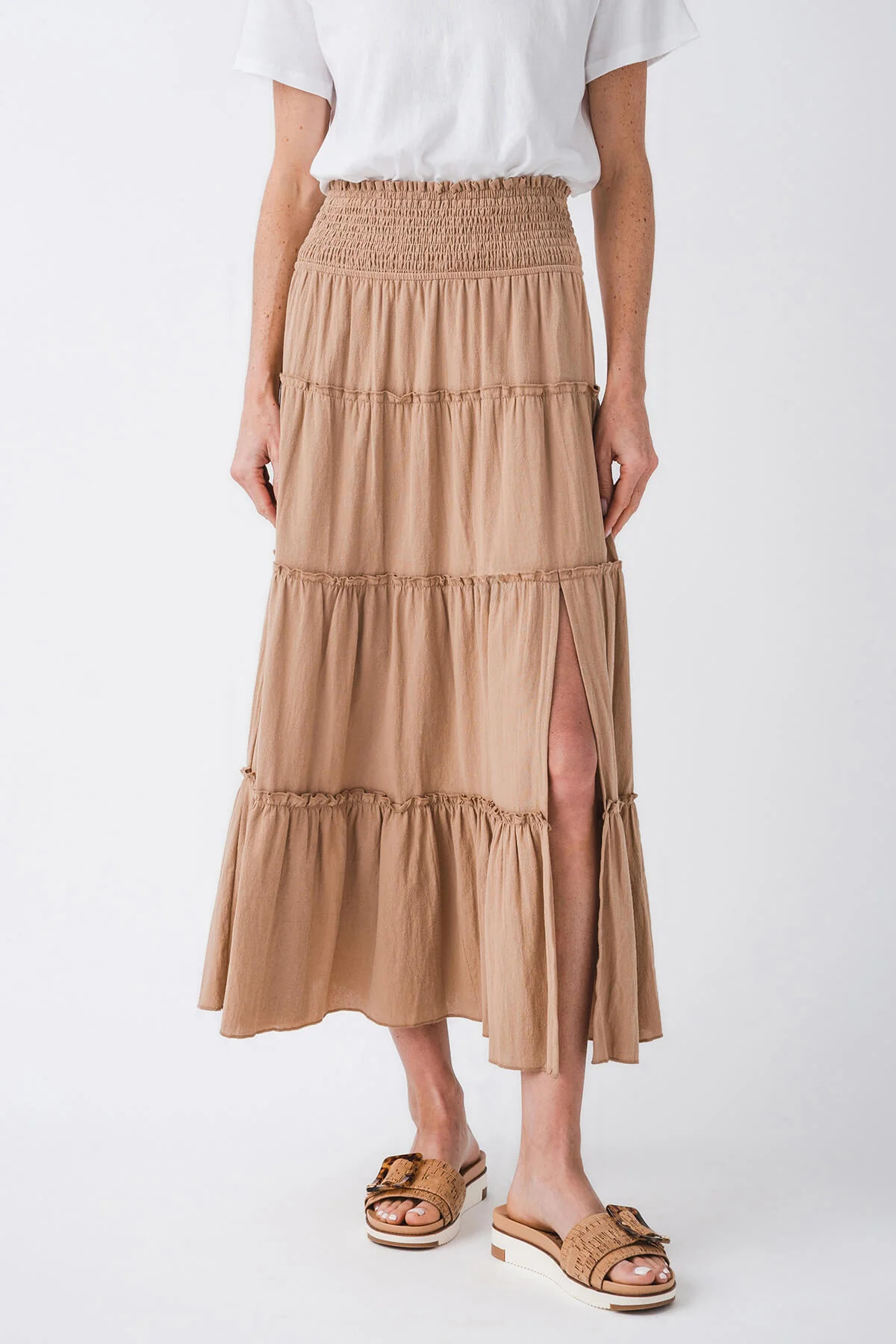 Ocean Drive Textured Cotton Maxi Skirt | Social Threads