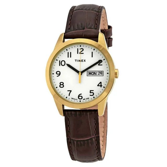 Timex South Street Quartz White Dial Brown Leather Men's Watch T2N065 | Walmart (US)