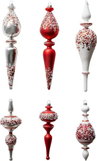 Balsam Hill Assorted Set of 6 Nordic Frost Finials Christmas Tree Ornaments | Nordstrom | Nordstrom