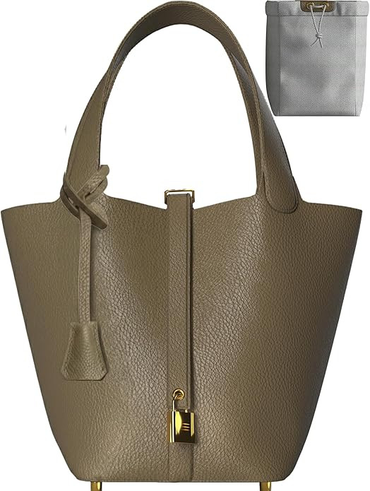 Mini Bucket Tote Handbag (Khaki) | Amazon (US)
