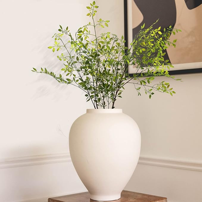 Melorca&Guilla Artificial Plants,2PCS 43.3" Green Nandina Faux Branches for Vase,Artificial Plant... | Amazon (US)