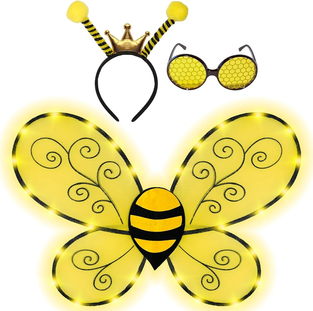 Funcredible Bee Headband Light Up Bumble Bees Halloween Costume for Women, Bumblebee Costume Acce... | Amazon (US)