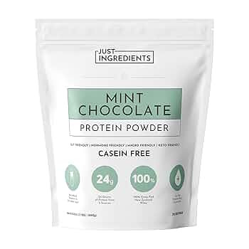 JUST INGREDIENTS Mint Chocolate Protein Powder – 30 Serving Bag – Grass-Fed Whey & Plant Prot... | Amazon (US)
