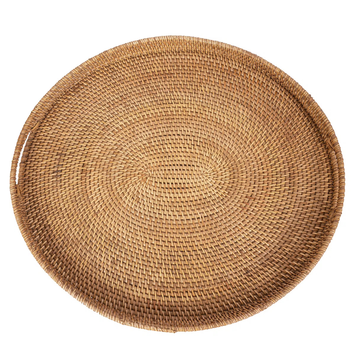Ilonka Artifacts Rattan Oval Ottoman Tray With Cutout Handles | Wayfair North America