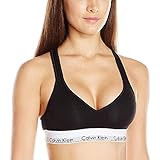 Calvin Klein Women's Modern Cotton Lightly Lined Bralette, Black, Large | Amazon (US)