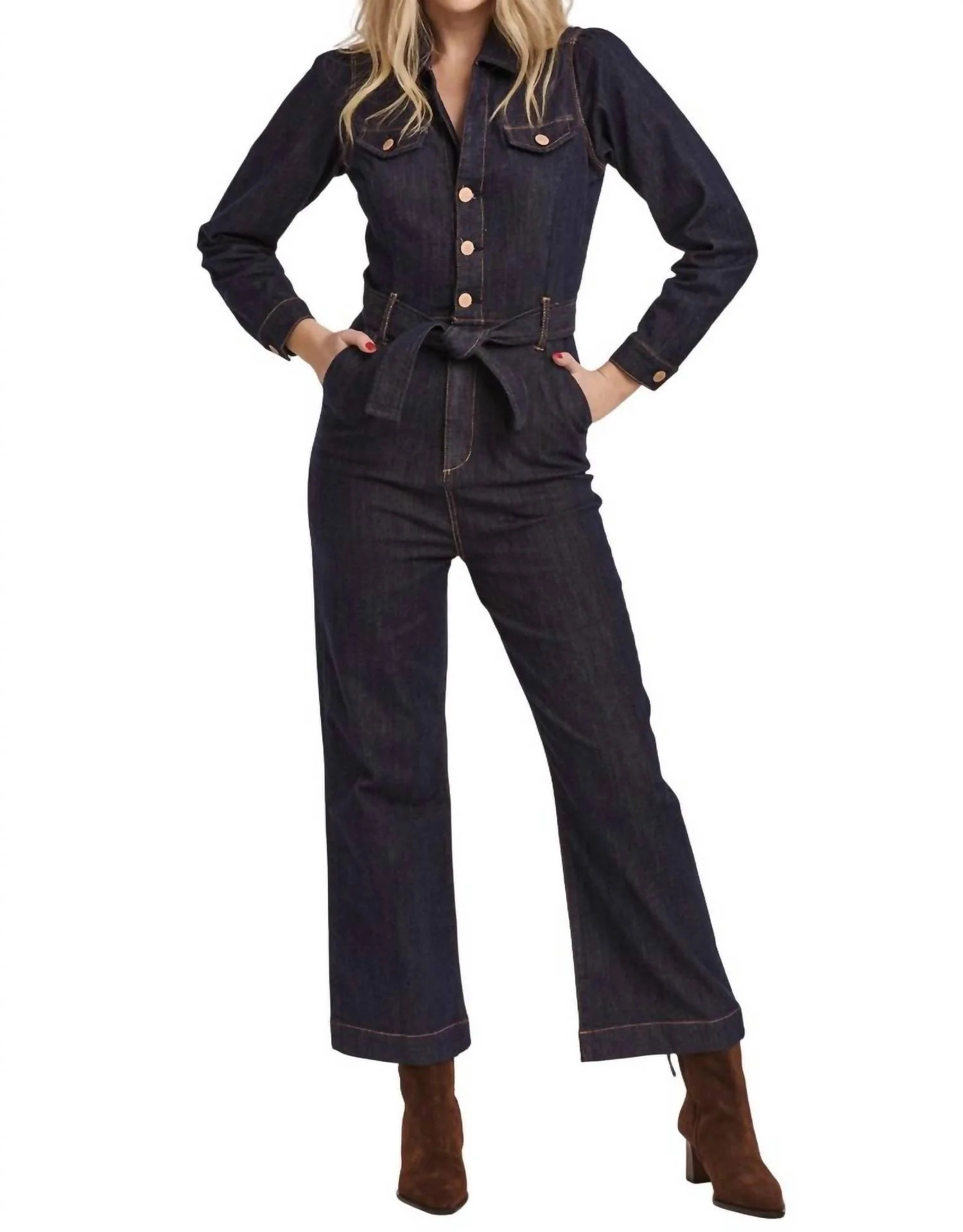 Kellie Jumpsuit In Dark Denim | Shop Simon