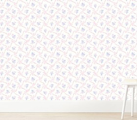 LoveShackFancy Lattice Bow Wallpaper | Pottery Barn Kids
