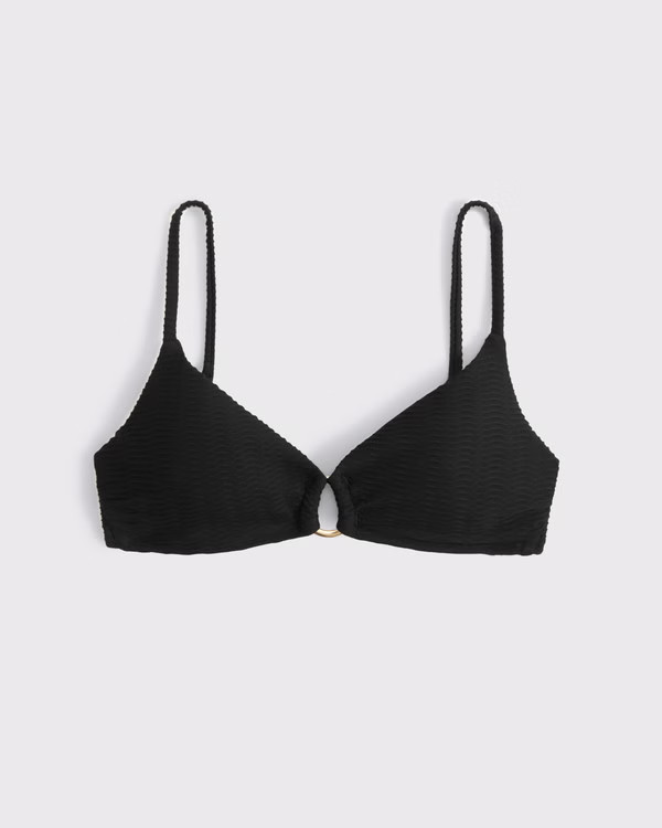 Abercrombie & Fitch Women's Hardware Bralette Bikini Top in Blue - Size XL | Abercrombie & Fitch (US)