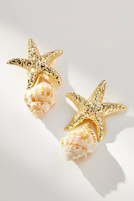Starfish Shell Drop Earrings | Anthropologie (US)