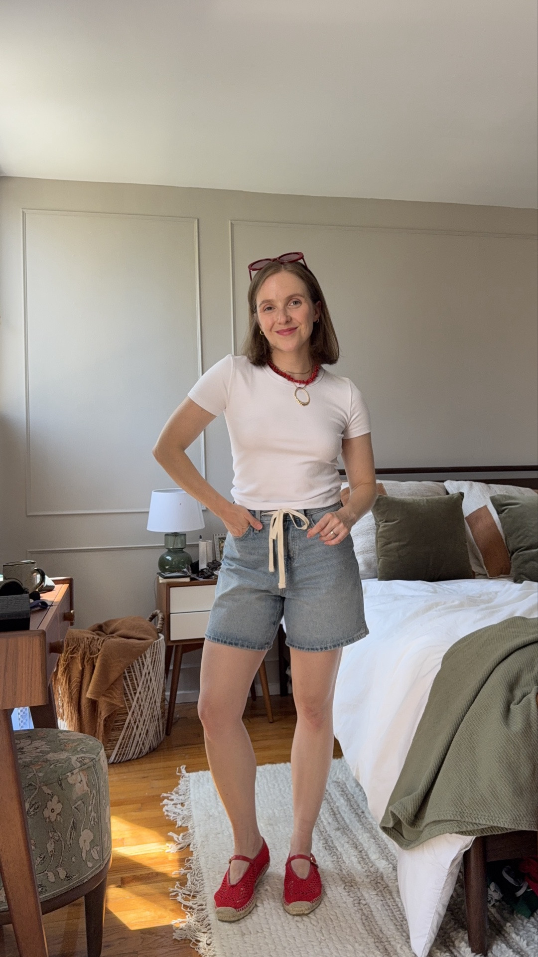 $24 tie waist denim shorts wearing size 0 (tts) these feel like brands that cost over $100! Love the fit and paired with my favorite baby tee wearing small Aritzia

#LTKootd #LTKSaleAlert #LTKPetite