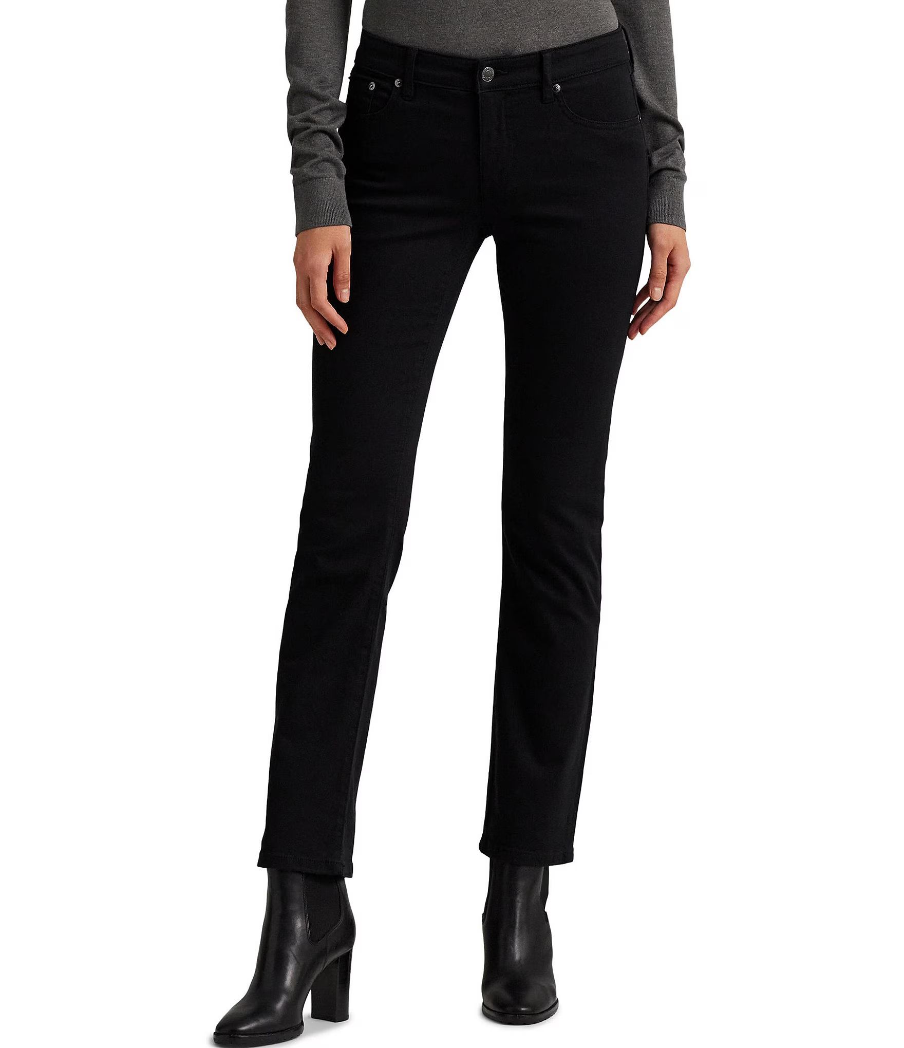 Premier Shape Memory Stretch Denim Straight Leg Ankle Jeans | Dillard's