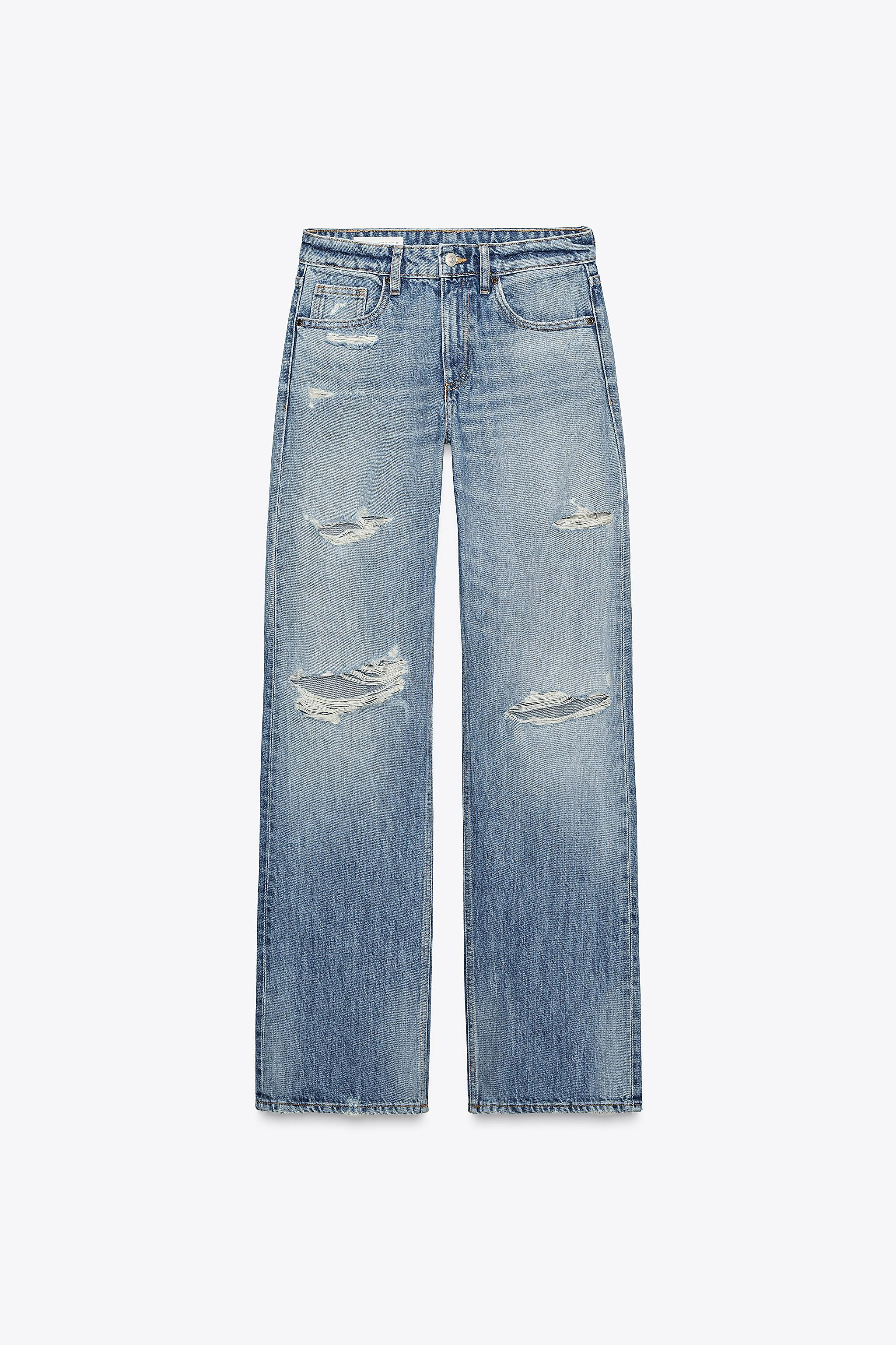 TRF RIPPED MID-RISE JEANS | Zara US
