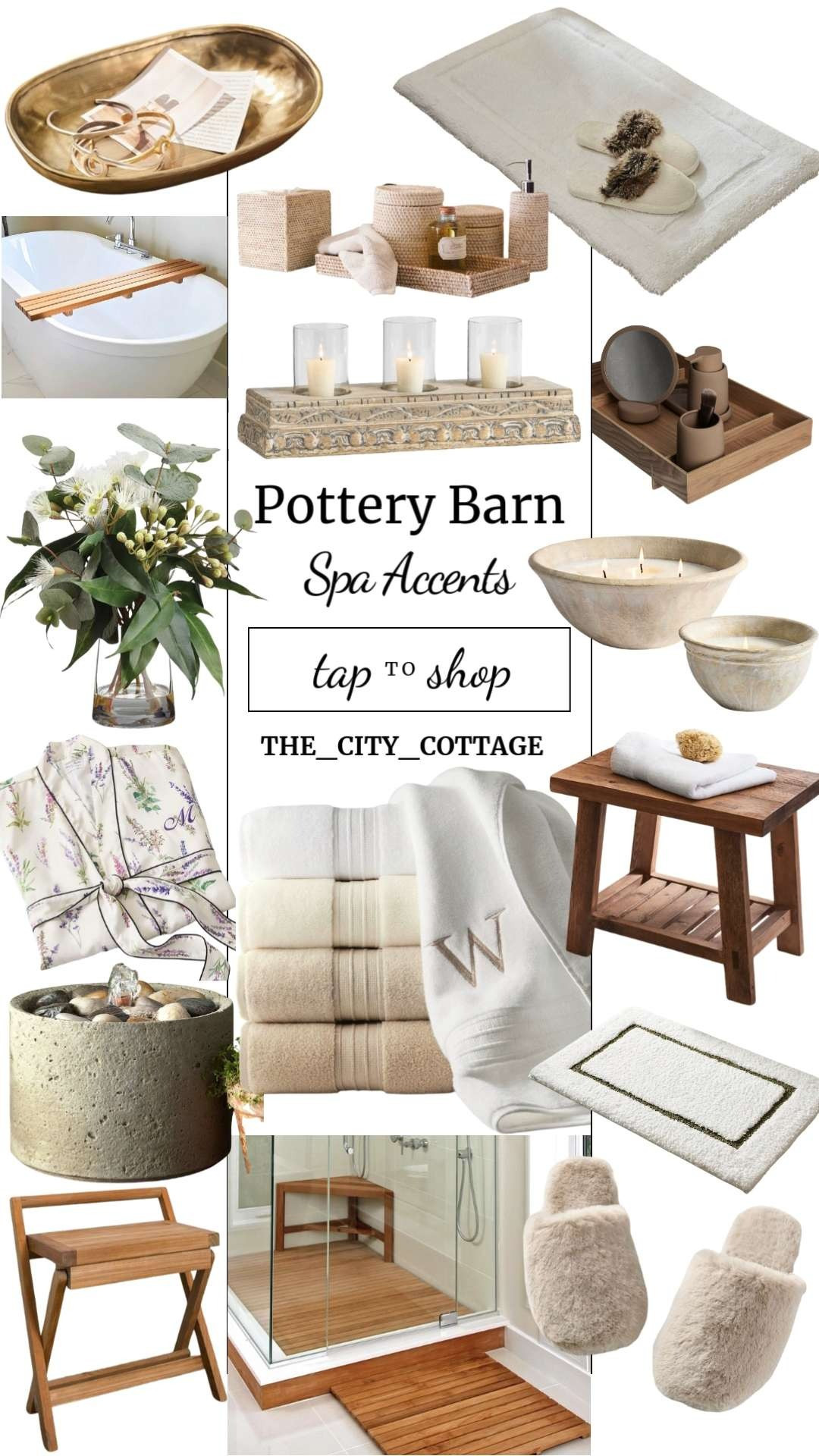 Turn your bathroom into a spa-worthy retreat 🧖‍♀️✨ 

These Pottery Barn spa accents bring that calm, hotel-level luxury home—think warm teak, soft hydrocotton towels, soothing candles, and plush faux-fur robes and slippers. 

Perfect for slow mornings, wind-down evenings, and everyday indulgence.

#potterybarn #spaathome #bathroominspo #spaaccents #selfcarehome #luxurybath #bathroomdecor #neutralhome #calmhome #wellnessathome #homedecorfinds #bathroomupgrade #ltkhome #ltkit #ltkfinds 

 #LTKselfcare #LTKHome