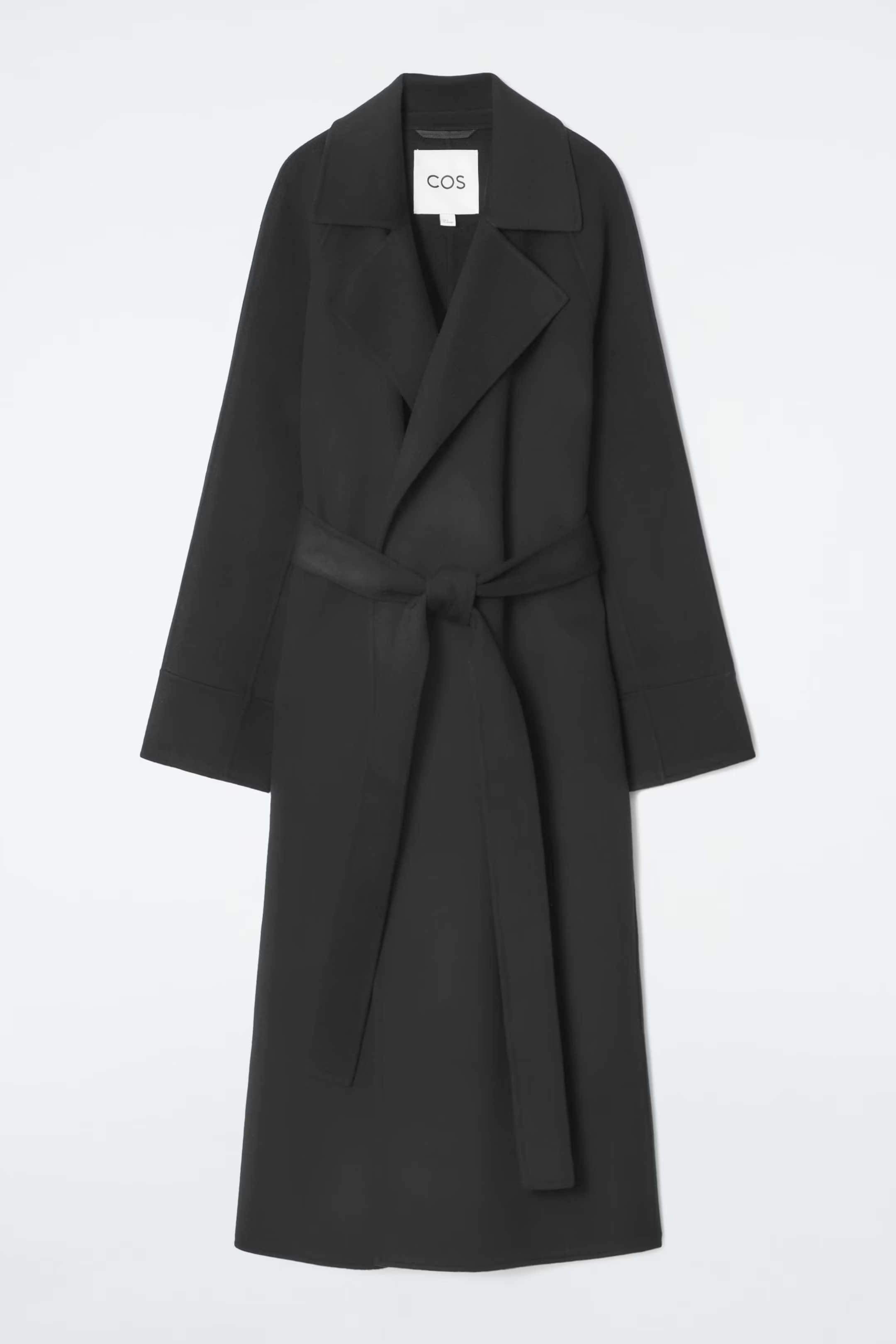 BELTED DOUBLE-FACED WOOL COAT - BLACK | COS (EU)