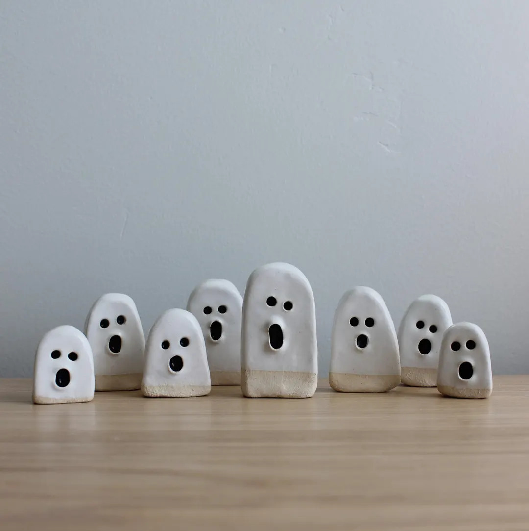 Ghost Pottery Figure, Halloween, Ghost Figurine, Ceramic Ghost, Ghost, Halloween Ceramics, Tiny G... | Etsy (US)