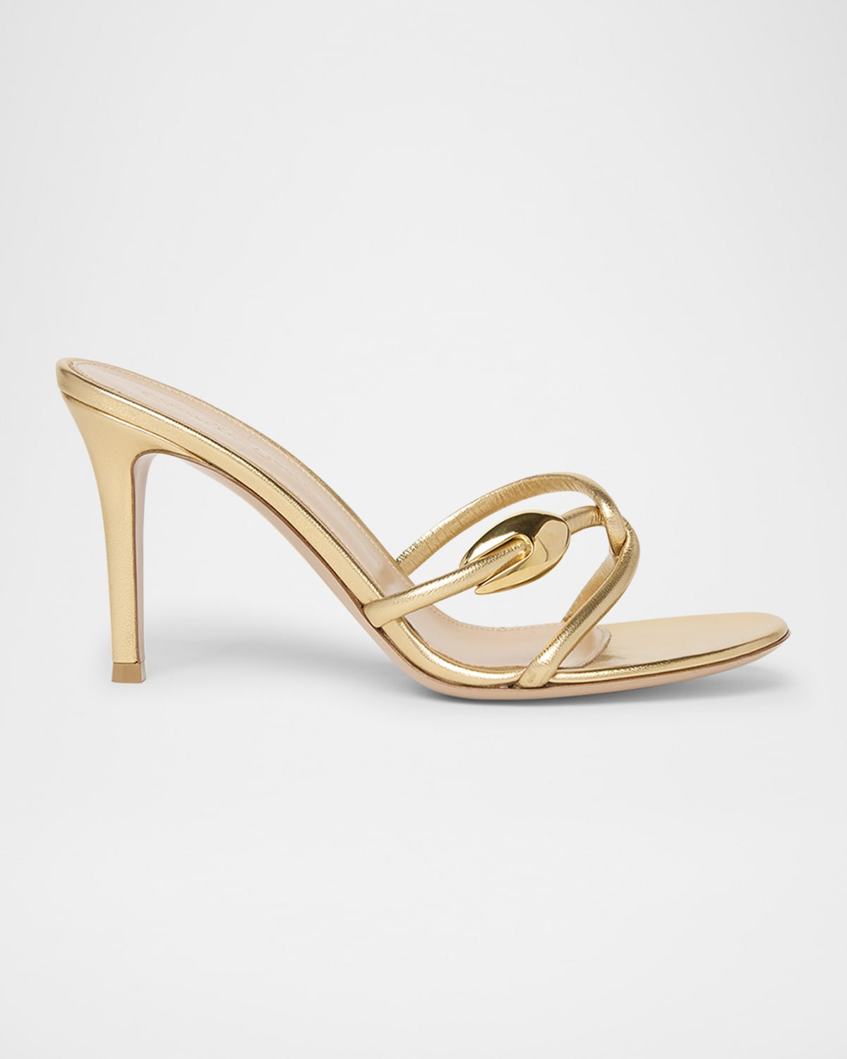 Metallic Serpent Twist Ankle-Strap Sandals | Neiman Marcus