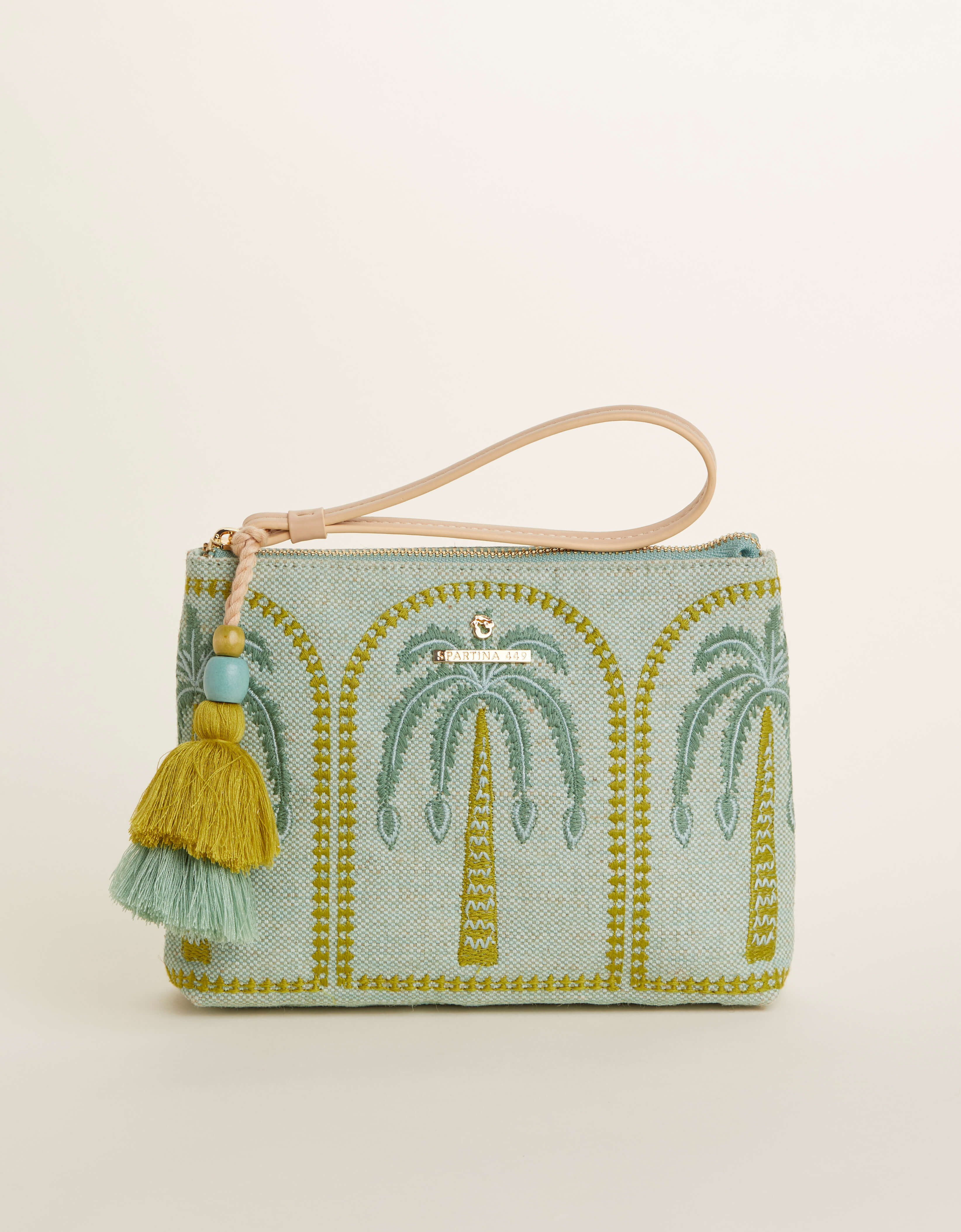 Carina Wristlet Richmond Hill Sea Foam Palms | Spartina 449