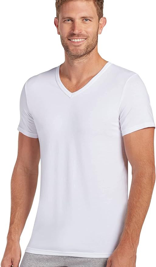 Jockey Men's T-Shirts Slim Fit Cotton Stretch V-Neck T-Shirt - 2 Pack | Amazon (US)
