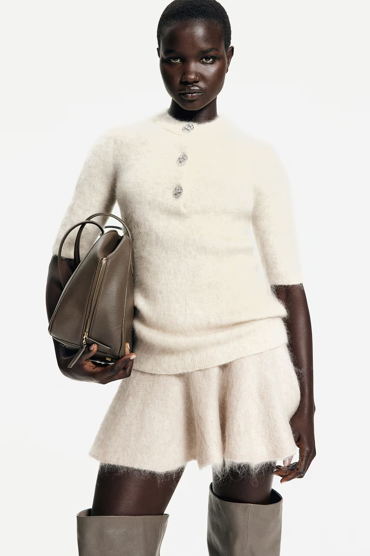 Flared Mohair-Blend Skirt | H&M (US + CA)