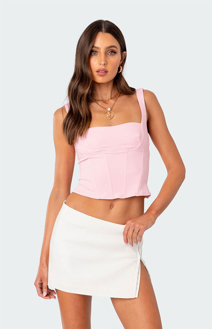 Edikted Women's Bustier Corset in Pink - Size Large | PacSun