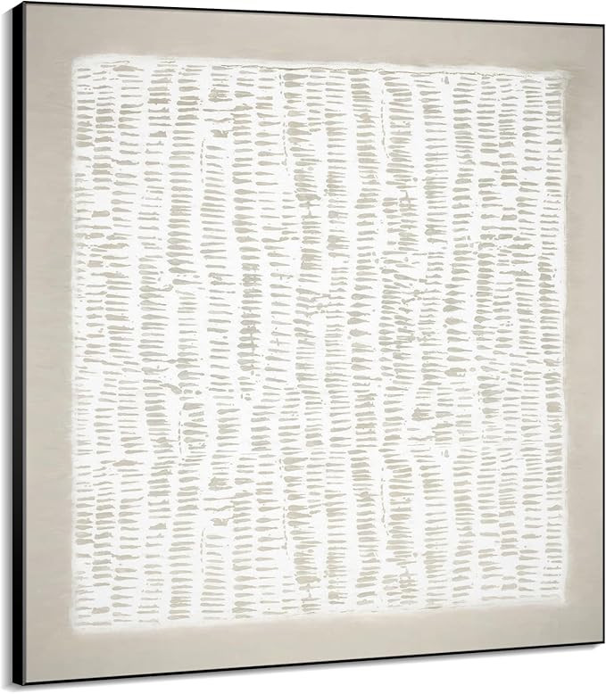 46"x46" XL Framed Wall Art Neutral Abstract Line Design Art (Frame Assembly Required) | Amazon (US)