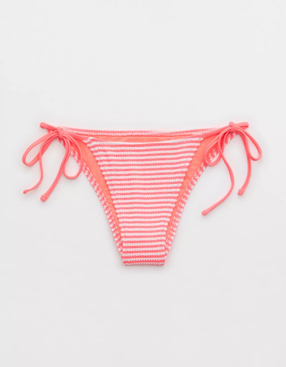 Aerie Crinkle Stripe Cheekiest Tie Bikini Bottom | Aerie